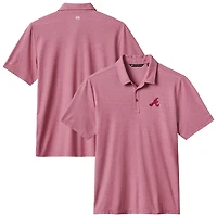 Polo tri-blend TravisMathew rouge chiné pour homme des Braves d'Atlanta Playoff Pitch