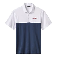Polo tri-blend blanc/bleu marine TravisMathew pour homme, motif Home Run Leader des Braves d'Atlanta