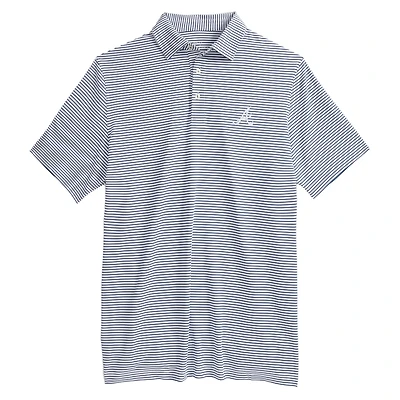 Men's Vineyard Vines  Navy Atlanta Braves Bradley Stripe Polo