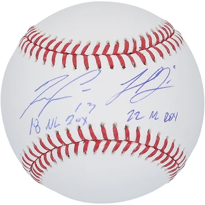 Baseball autographié par Michael Harris II et Ronald Acuña Jr. des Atlanta Braves avec les inscriptions « 18 NL ROY » et « 22 NL ROY »