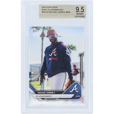 Carte Michael Harris II des Braves d'Atlanta 2025 Topps Now Road to Opening Day #OD-152, authentifiée BGS 9.5