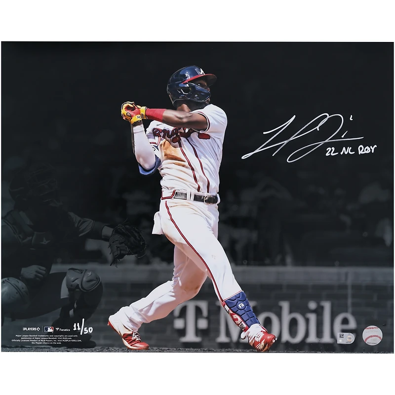 Photo dédicacée de Michael Harris II (Atlanta Braves) - Format 40,6 x 50,8 cm (16 x 20 pouces) - Édition limitée à 50 exemplaires