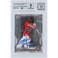 Carte autographiée 9/10 authentifiée 2022 Topps Offseason #OS-35 Beckett Fanatics Witnessed avec l'inscription "22 NL ROY" de Michael Harris II Atlanta Braves