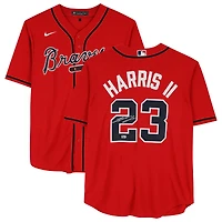 Maillot réplique Nike rouge autographié par Michael Harris II des Atlanta Braves