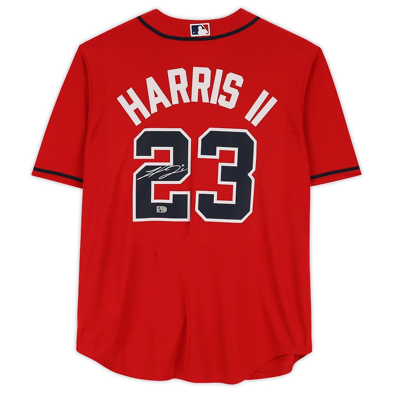 Maillot réplique Nike rouge autographié par Michael Harris II des Atlanta Braves