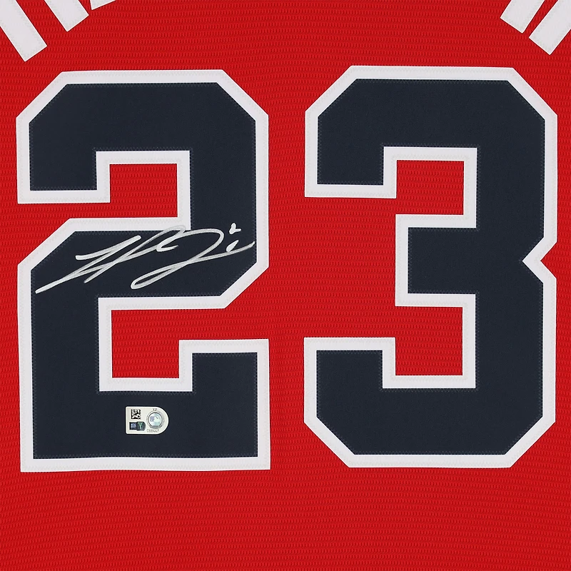 Maillot réplique Nike rouge autographié par Michael Harris II des Atlanta Braves