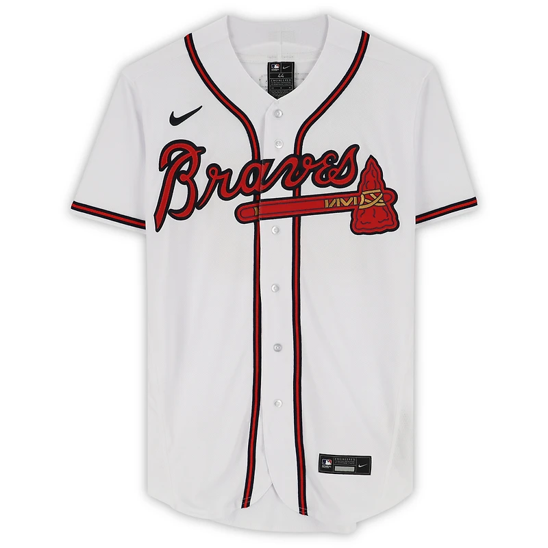 Maillot authentique Nike blanc autographié par Michael Harris II des Braves d'Atlanta avec inscription « 22 NL ROY »