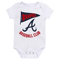 Newborn & Infant Atlanta Braves 3-Pack Fan Pennant Bodysuit Set