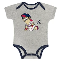 Ensemble de deux bodys Play Ball pour nouveau-nés et nourrissons, gris/blanc