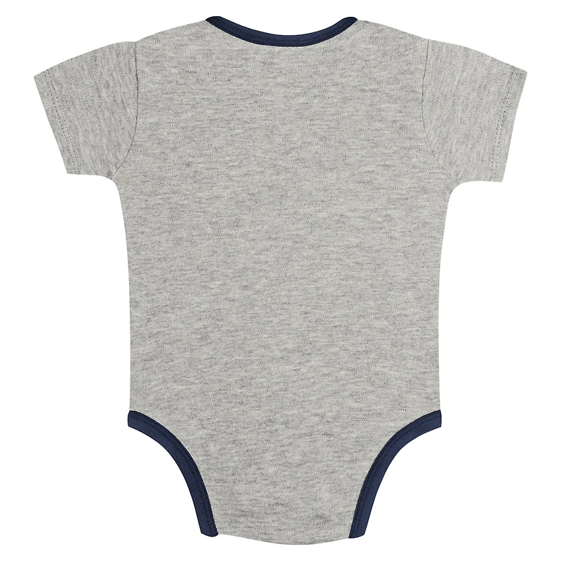 Ensemble de deux bodys Play Ball pour nouveau-nés et nourrissons, gris/blanc