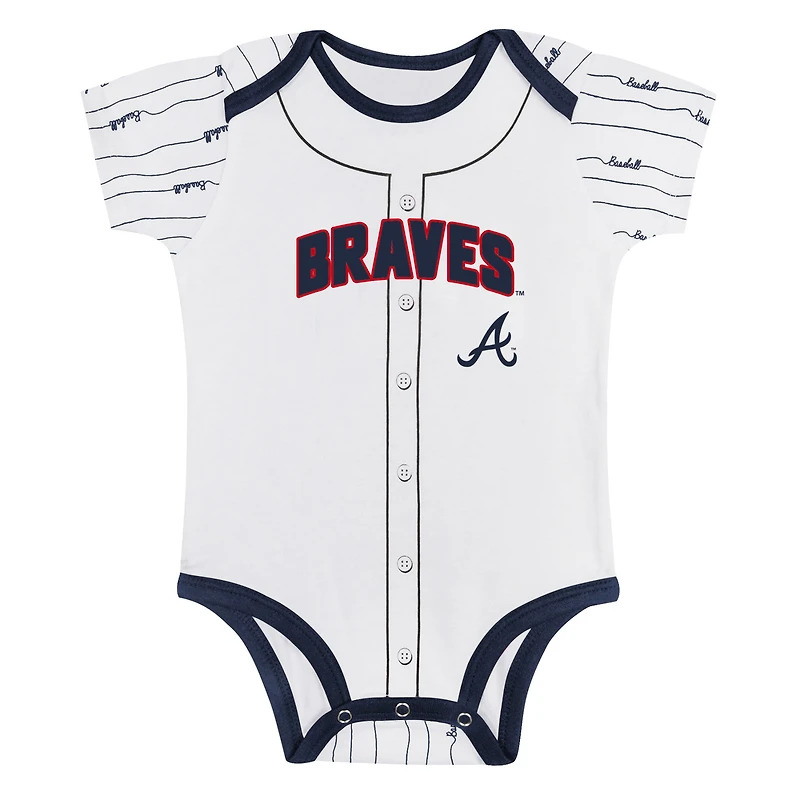 Ensemble de deux bodys Play Ball pour nouveau-nés et nourrissons, gris/blanc