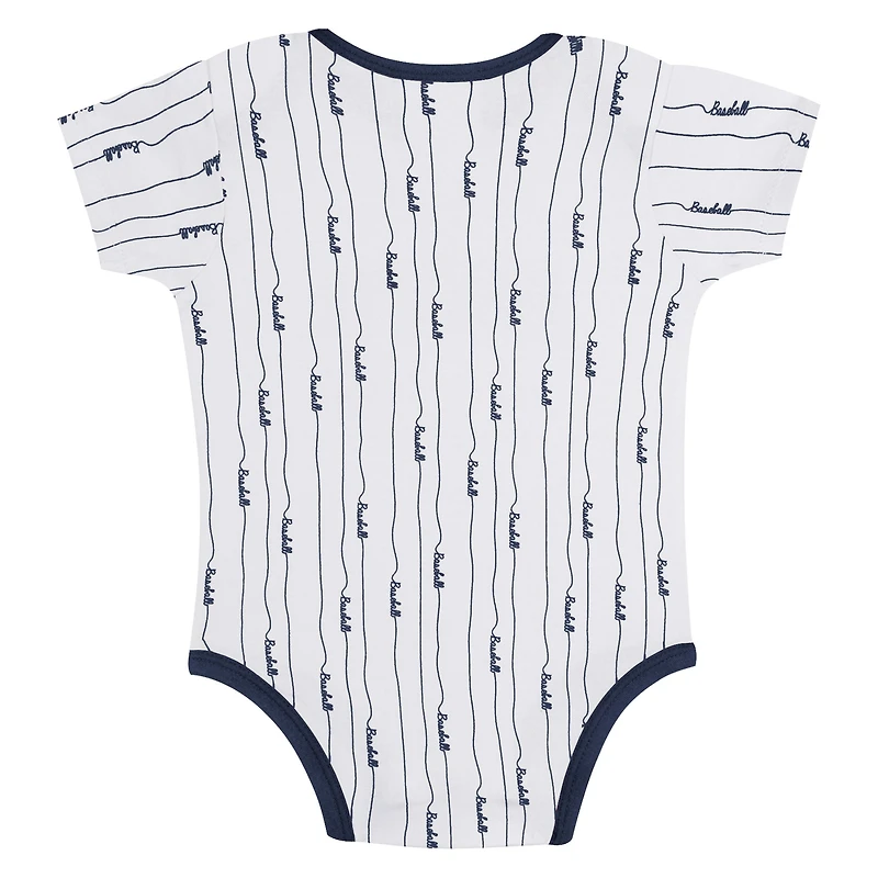 Ensemble de deux bodys Play Ball pour nouveau-nés et nourrissons, gris/blanc