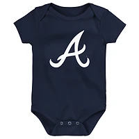 Body à logo de l'équipe primaire Atlanta Braves bleu marine pour nouveau-né et bébé