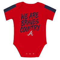 Ensemble 3 pièces pour nouveau-né Outerstuff Atlanta Braves Double Down Body et pantalon
