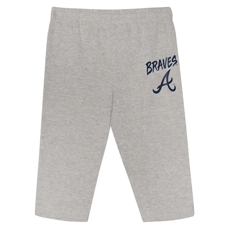 Newborn Outerstuff Atlanta Braves Double Down Bodysuit and Pants 3-Piece Set