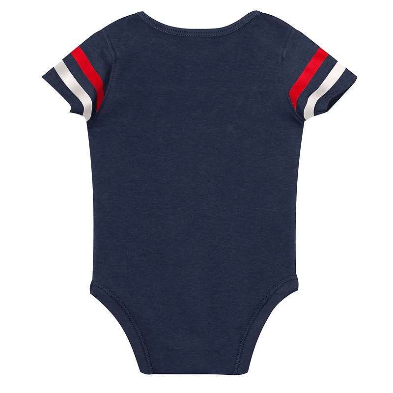 Newborn Outerstuff Navy Atlanta Braves Up One Three-Piece Bodysuit, Bib & Booties Set