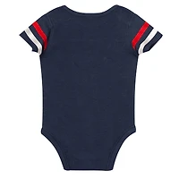 Newborn Outerstuff Navy Atlanta Braves Up One Three-Piece Bodysuit, Bib & Booties Set
