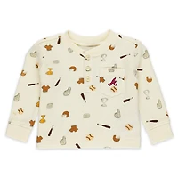 Newborn WEAR by Erin Andrews Cream Atlanta Braves Two-Piece Waffle-Knit Sleep Set