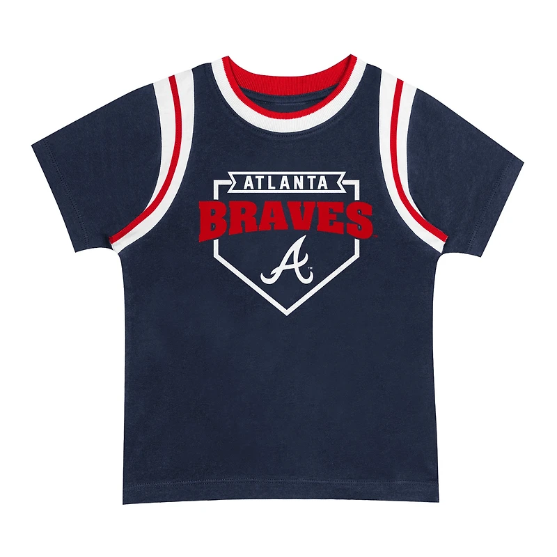 Ensemble t-shirt et short Loaded Base Fanatics d'Atlanta Braves pour enfants d'âge préscolaire