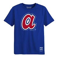 T-shirt Mitchell & Ness Royal Atlanta Braves à logo rétro pour enfants d'âge préscolaire