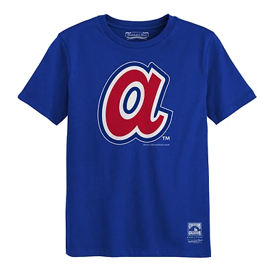 Preschool Mitchell & Ness  Royal Atlanta Braves Retro Logo T-Shirt