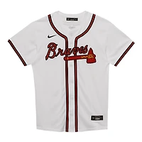 Maillot domicile Nike blanc des Braves d'Atlanta pour enfants d'âge préscolaire