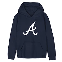 Preschool Outerstuff  Navy Atlanta Braves Primary Logo Fleece Hoodie