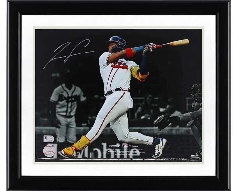 Photographie autographiée de Ronald Acuña Jr. des Braves d'Atlanta, 11" x 14"