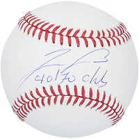 Ballon de baseball autographié par Ronald Acuña Jr. des Braves d'Atlanta avec l'inscription « 40/70 Club »