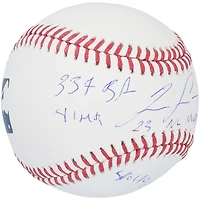 Ballon de baseball autographié par Ronald Acuña Jr. des Atlanta Braves avec plusieurs inscriptions - Édition limitée à 50 exemplaires