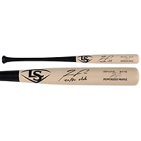 Batte de baseball Louisville Slugger autographiée par Ronald Acuña Jr. des Atlanta Braves avec l'inscription « 40/70 Club »