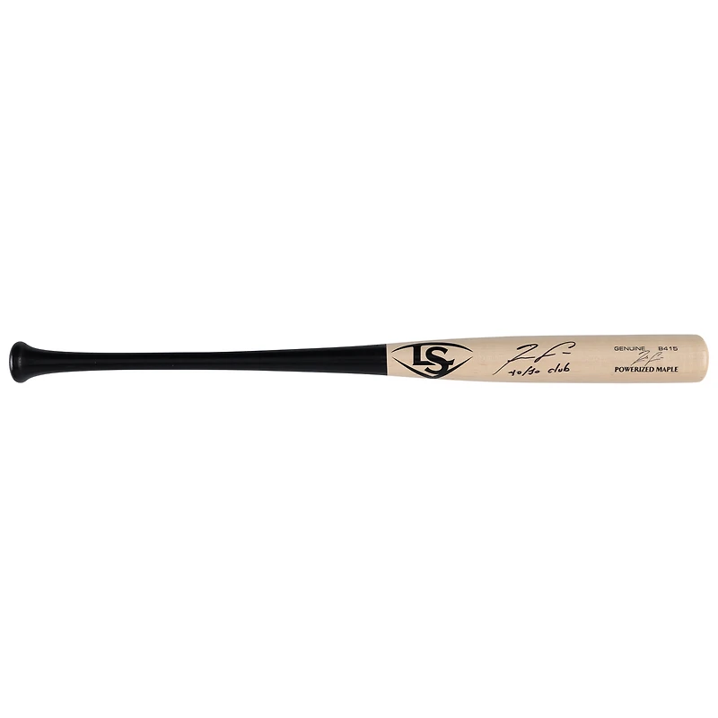 Batte de baseball Louisville Slugger autographiée par Ronald Acuña Jr. des Atlanta Braves avec l'inscription « 40/70 Club »