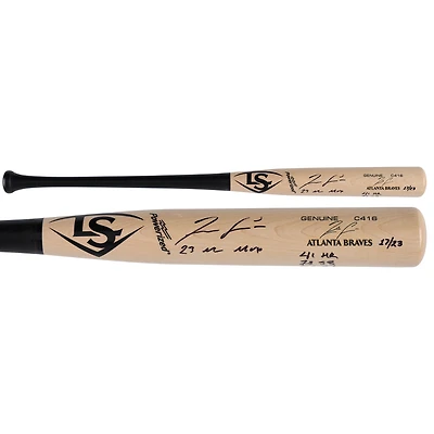 Batte de baseball Louisville Slugger autographiée par Ronald Acuña Jr. Atlanta Braves avec plusieurs inscriptions - Édition limitée à 23 exemplaires
