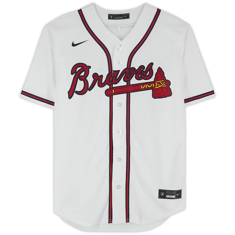 Maillot réplique blanc Nike autographié par Ronald Acuña Jr. des Braves d'Atlanta avec inscription « Club 40/70 ».