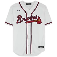 Maillot réplique blanc Nike autographié par Ronald Acuña Jr. des Braves d'Atlanta avec inscription « Club 40/70 ».