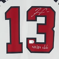 Maillot réplique blanc Nike autographié par Ronald Acuña Jr. des Braves d'Atlanta avec inscription « Club 40/70 ».