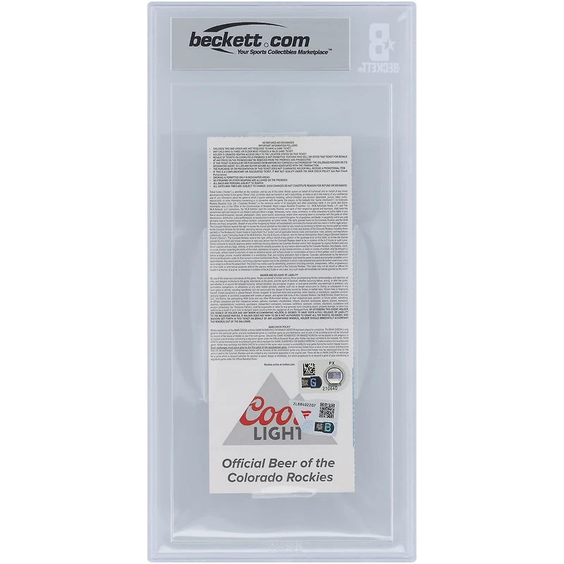 Ronald Acuña Jr. Atlanta Braves Career Home Run #29 Beckett Fanatics Witnessed Authenticated 8/10 Ticket du 8 avril 2019