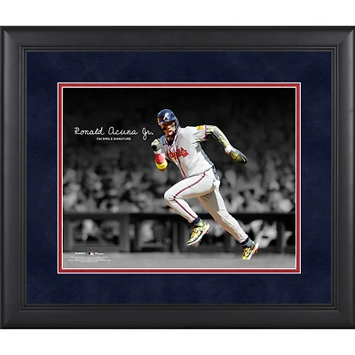 Photographie encadrée de Ronald Acuña Jr. Atlanta Braves, fac-similé de la signature 11" x 14"