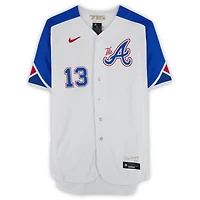 Ronald Acuna Atlanta Braves Autographed Nike City Connect Replica Jersey with "For The A" Inscription