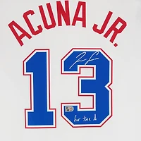 Ronald Acuna Atlanta Braves Autographed Nike City Connect Replica Jersey with "For The A" Inscription