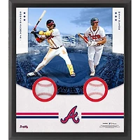 Ronald Acuna Jr. & Matt Olson Atlanta Braves Autographed Framed Two Baseball Shadowbox Collage 