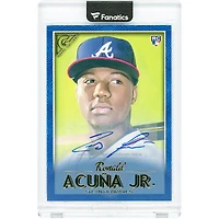 Carte de recrue autographiée de Ronald Acuña Jr. (Atlanta Braves) 2018 Topps Gallery Blue n° 140, n° 13/50