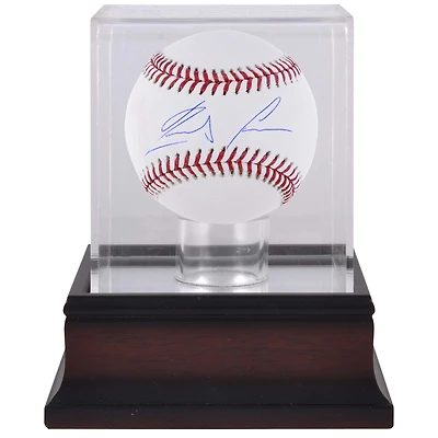 Balle de baseball autographiée de Ronald Acuna Jr. Atlanta Braves et vitrine de présentation de balles de baseball en acajou