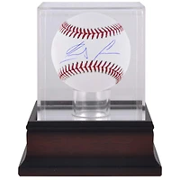 Balle de baseball autographiée de Ronald Acuna Jr. Atlanta Braves et vitrine de présentation de balles de baseball en acajou
