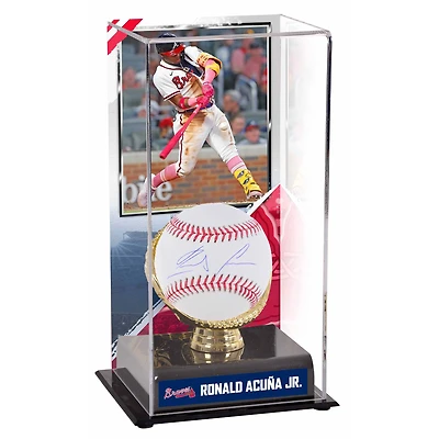 Présentoir de baseball autographié et sublimé de Ronald Acuna Jr. Atlanta Braves avec image