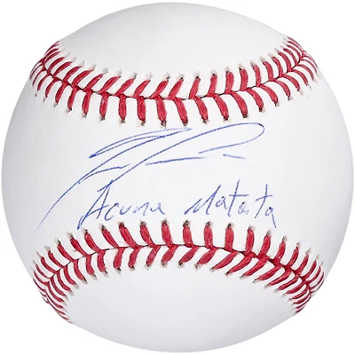 Ronald Acuna Jr. Atlanta Braves Autographed Baseball with "Acuna Matata" Inscription