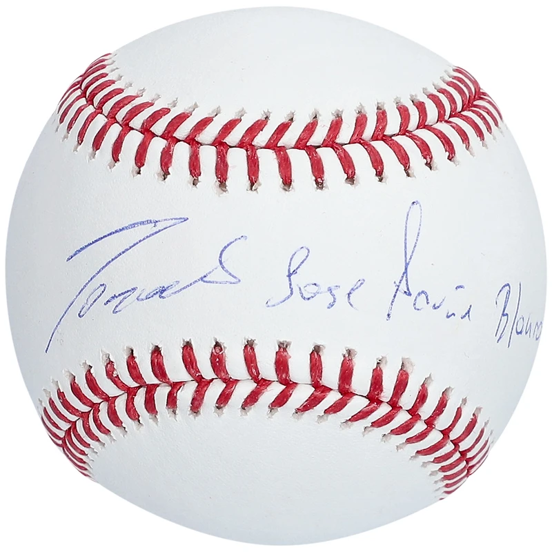 Ballon de baseball autographié par Ronald Acuna Jr. des Braves d'Atlanta avec inscription de son nom complet
