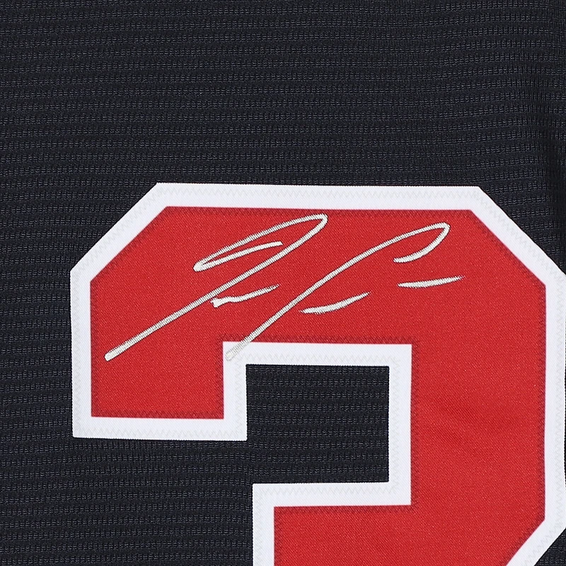 Maillot réplique Nike bleu marine autographié par Ronald Acuna Jr. des Atlanta Braves