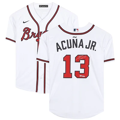 Maillot Ronald Acuna Jr. Atlanta Braves autographié blanc Nike Replica