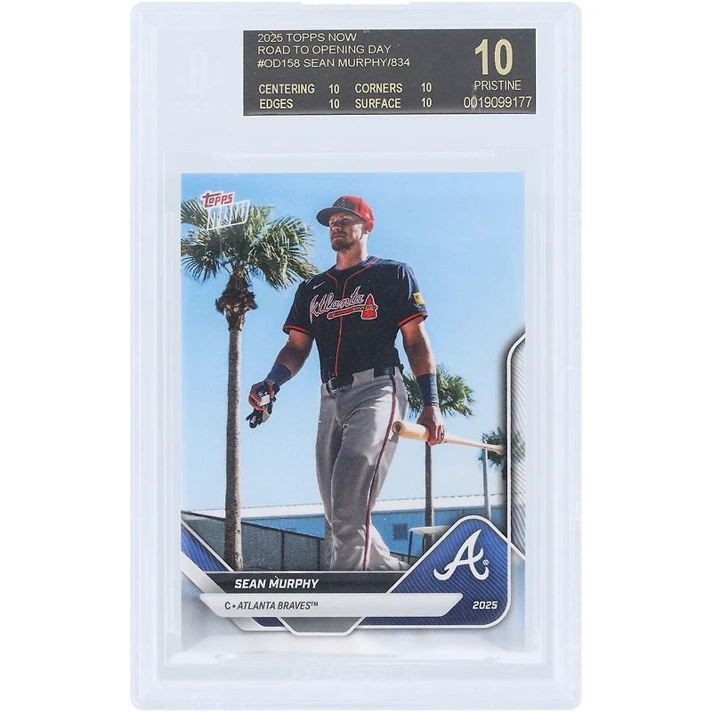 Sean Murphy Atlanta Braves 2025 Topps Now Road to Opening Day Black Label #OD-158 BGS Authenticated 10 Card - 10,10,10,10 Subgrades